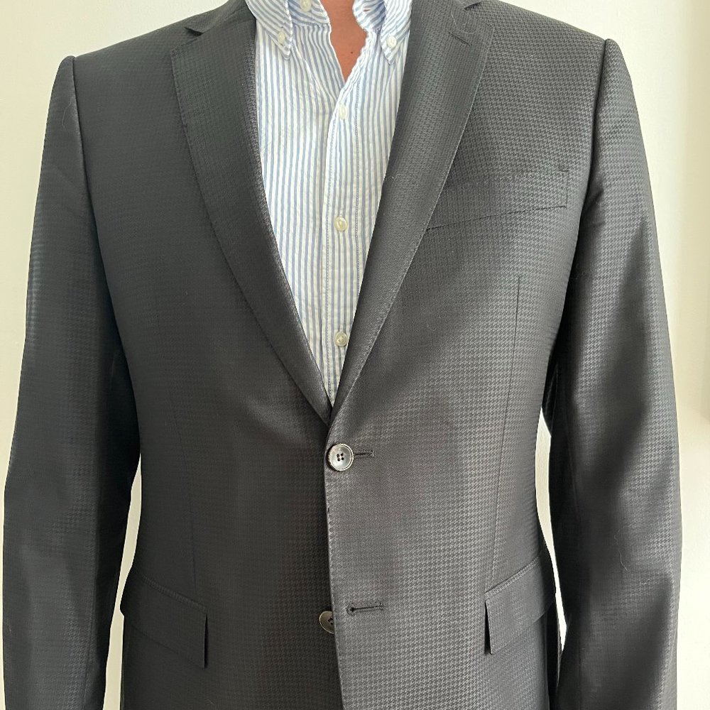 Versace Collection Black Houndstooth Blazer Jacket